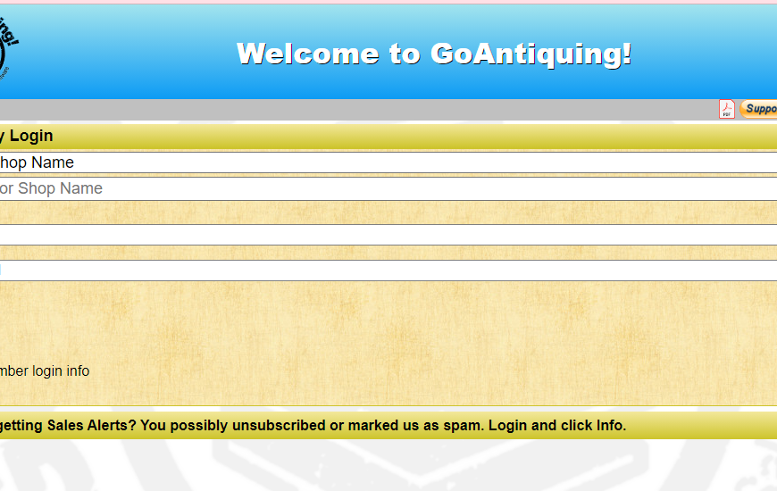 Go Antiquing Dealer Login